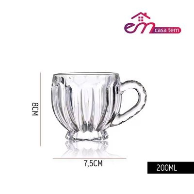Jogo 2 Xícaras De Vidro Para Chá Café Cappuccino Mali 200ml Em Casa Tem