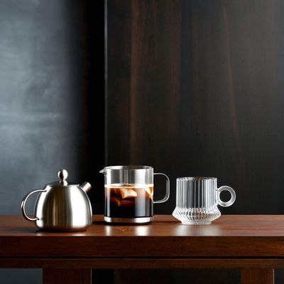 Jogo 6 XícarasDe Café Caneca Vidro Robusta Lines 85ml Em Casa Tem