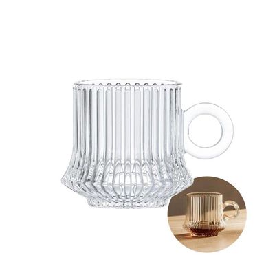 Jogo 6 XícarasDe Café Caneca Vidro Robusta Lines 85ml Em Casa Tem