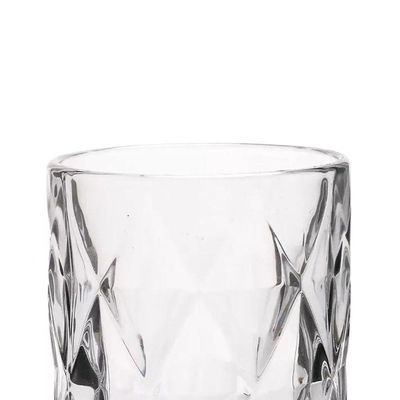 Jogo 8 Copos De Vidro Diamond Diamante Transparente Resistente 400ml Em Casa Tem