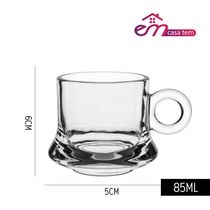 XícarasDe Café De Vidro Robusta Lisa 85ml Em Casa Tem