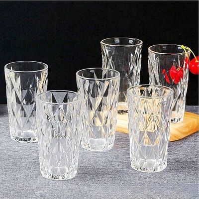 Jogo 2 Copos De Vidro Diamond Diamante Transparente Resistente 400ml Em Casa Tem