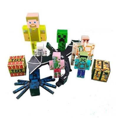 Kit Cartelado Conjunto Minecraft 3 Bonecos + 1 Dragão Ender