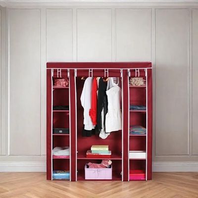 Guarda-roupa Portátil Cabideiro Com Prateleiras Dobrável – Organize Seu Espaço Com Estilo!
