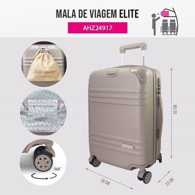 Kit Mala De Bordo E Frasqueira Elite Bege