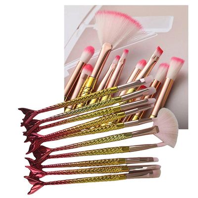 Pincel Sereia 10 Peças Maquiagem Make Up Mermaid