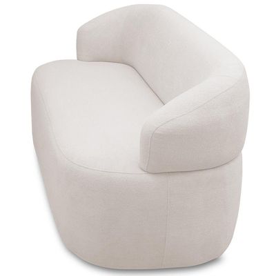 Sofá 3 Lugares Orgânico Sala De Estar Living 170cm Carmen F04 Bouclê Cru - Lyam Decor
