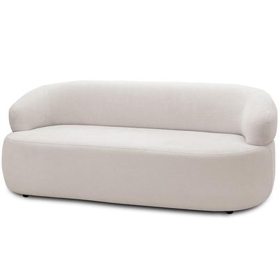 Sofá 3 Lugares Orgânico Sala De Estar Living 170cm Carmen F04 Bouclê Cru - Lyam Decor