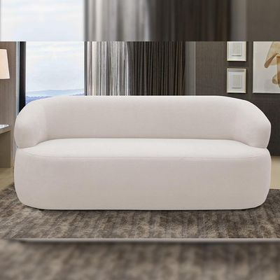Sofá 3 Lugares Orgânico Sala De Estar Living 170cm Carmen F04 Bouclê Cru - Lyam Decor