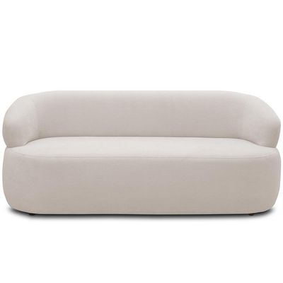 Sofá 3 Lugares Orgânico Sala De Estar Living 170cm Carmen F04 Bouclê Cru - Lyam Decor