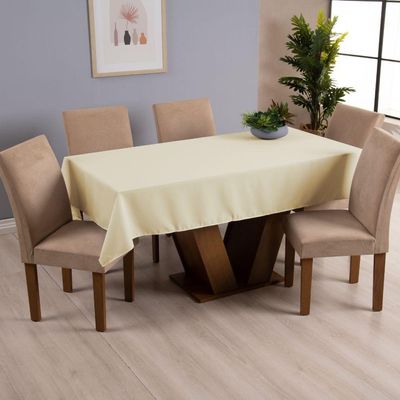 Toalha De Mesa Basic 1 Peça 1,45m X 1,40m 4 Lugares 100% Poliéster Tecido Oxford - Palha