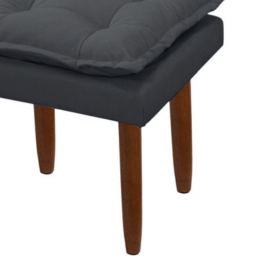 Puff Maria Para Sala De Tv E Estar Quarto Confortável Suede Cinza Mabe Magazine