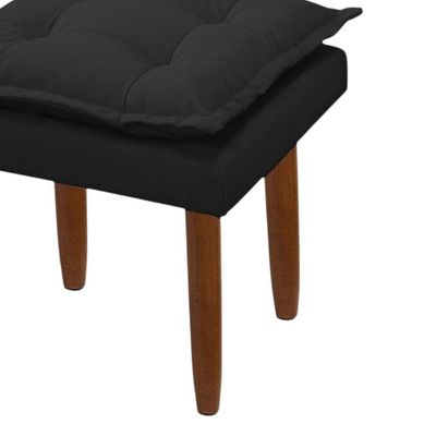 Kit 03 Puff Maria Para Sala De Tv E Estar Quarto Confortável Suede Preto Mabe Magazine