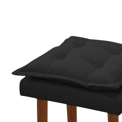 Kit 03 Puff Maria Para Sala De Tv E Estar Quarto Confortável Suede Preto Mabe Magazine
