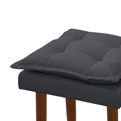 Puff Maria Para Sala De Tv E Estar Quarto Confortável Suede Cinza Mabe Magazine
