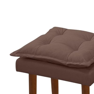 Kit 02 Puff Maria Para Sala De Tv E Estar Quarto Confortável Suede Marrom Mabe Magazine