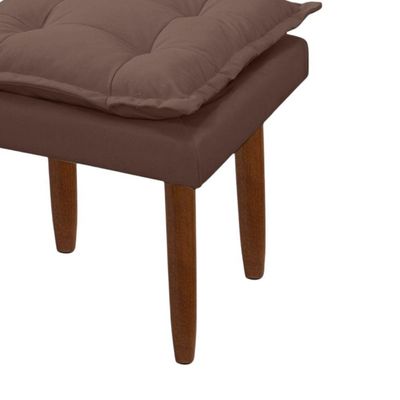 Puff Maria Para Sala De Tv E Estar Quarto Confortável Suede Marrom Mabe Magazine