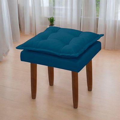 Kit 03 Puff Maria Para Sala De Tv E Estar Quarto Confortável Suede Azul Marinho Mabe Magazine