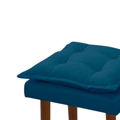 Kit 02 Puff Maria Para Sala De Tv E Estar Quarto Confortável Suede Azul Marinho Mabe Magazine
