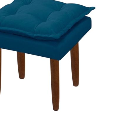 Kit 02 Puff Maria Para Sala De Tv E Estar Quarto Confortável Suede Azul Marinho Mabe Magazine