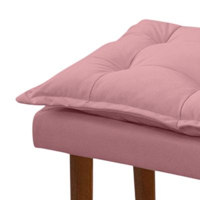 Kit 02 Puff Maria Para Sala De Tv E Estar Quarto Confortável Suede Rose Mabe Magazine