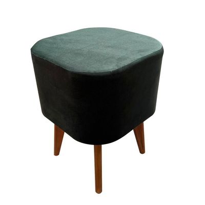 Puff Banqueta Decorativa Pés Palito 2 Unidades Veludo Verde Ravena Shop Jm