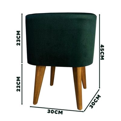 Puff Banqueta Decorativa Pés Palito 2 Unidades Veludo Verde Ravena Shop Jm