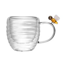 Jogo 2 XícarasDe Café Vidro Parede Dupla Abelha Lovely Bee 80ml Lyor