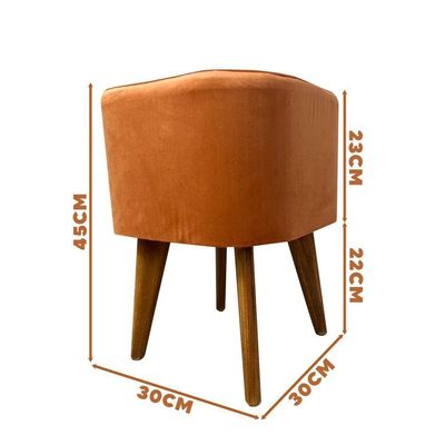 Puff Banqueta Decorativa Pés Palito 2 Unidades Veludo Terracota Ravena Shop Jm