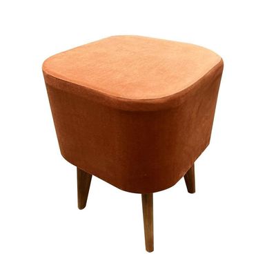 Puff Banqueta Decorativa Pés Palito 2 Unidades Veludo Terracota Ravena Shop Jm
