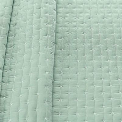 Kit Cobre Leito Colcha Quality King 3 Peças Percale 200 Fios Bordado - Verde Menta
