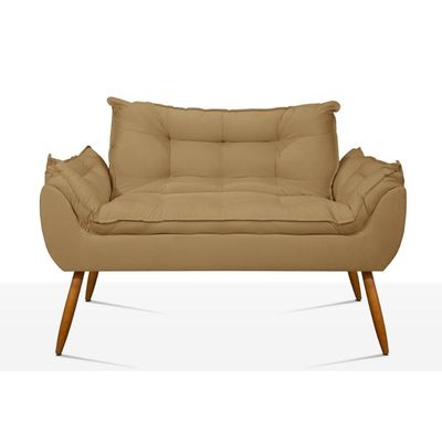 Kit 2 Poltronas + Namoradeira + Puff Opala Decorativa Balaqui Capuccino
