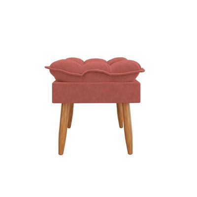 Kit 2 Poltronas + Namoradeira + Puff Opala Decorativa Balaqui Rosa