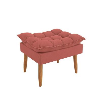 Kit 2 Poltronas + Namoradeira + Puff Opala Decorativa Balaqui Rosa