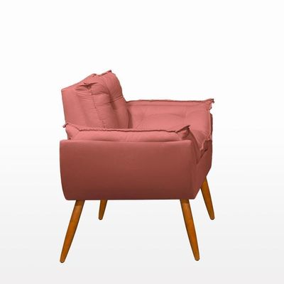 Kit 2 Poltronas + Namoradeira + Puff Opala Decorativa Balaqui Rosa