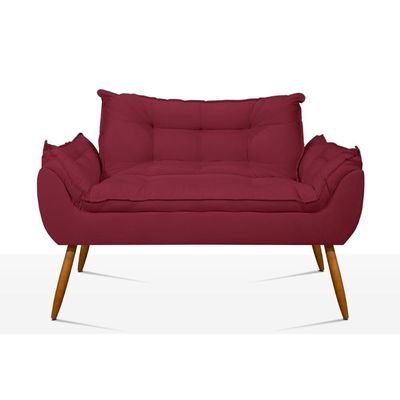 Kit 2 Poltronas + Namoradeira + Puff Opala Decorativa Balaqui Marsala