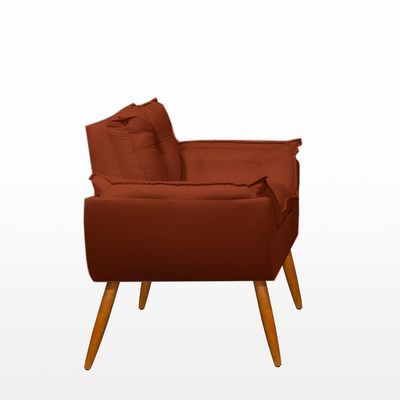 Kit 2 Poltronas + Namoradeira + Puff Opala Decorativa Balaqui Terracota