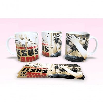 Caneca De Porcelana 325ml Decorada Frases Religiosas Estampa 38