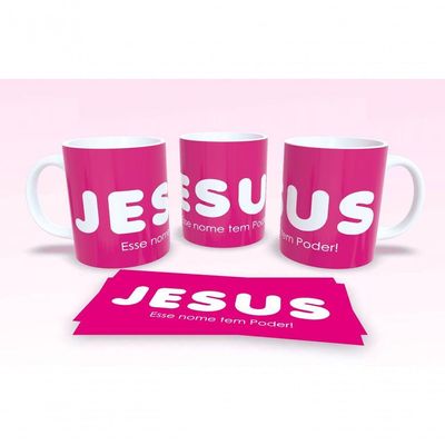 Caneca De Porcelana 325ml Decorada Frases Religiosas Estampa 37