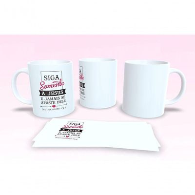 Caneca De Porcelana 325ml Decorada Frases Religiosas Estampa 2