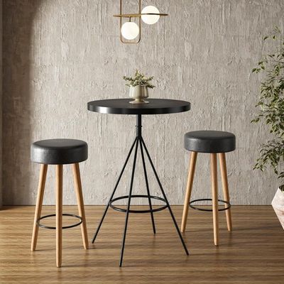 Kit Mesa Com 2 Banquetas Grecia Preto