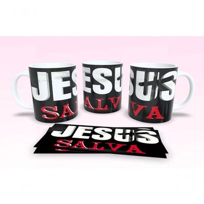Caneca De Porcelana 325ml Decorada Frases Religiosas Estampa 54