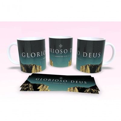 Caneca De Porcelana 325ml Decorada Frases Religiosas Estampa 45