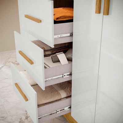 Guarda Roupa 4 Portas Com Espelho Capelinha Rg139 Marrocos Off White Mxm