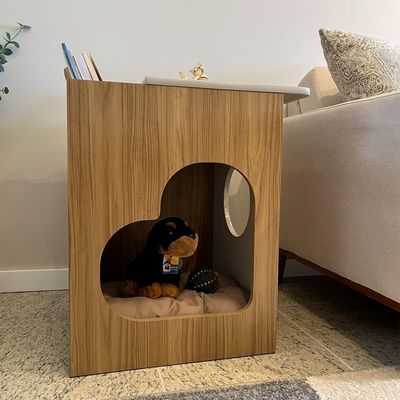 Mesa De Apoio Casinha Pet 52 Cm 4574 Carvalho Off White Arly