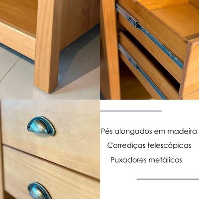 Mesa Escrivaninha Madeira Maciça 110 Cm 9138 Freijo Milani Store