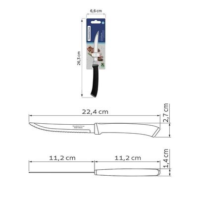 Faca Para Churrasco Tramontina Felice Lâmina Aço Inox Fio Liso Cabo Polipropileno Preto 5 Tramontina