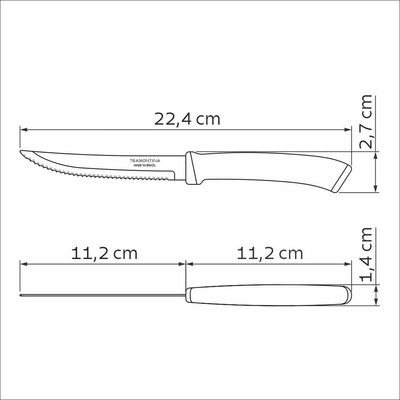 Faca Para Churrasco Tramontina Felice Lâmina Aço Inox Fio Liso Cabo Polipropileno Preto 5 Tramontina