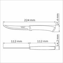 Faca Para Churrasco Tramontina Felice Lâmina Aço Inox Fio Liso Cabo Polipropileno Azul 5 Tramontina