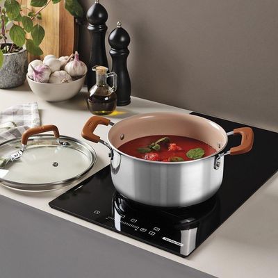 Caçarola Tramontina Romagna Aço Inox Alumínio Cerâmico Marfim 20 Cm 3,2 L Tramontina